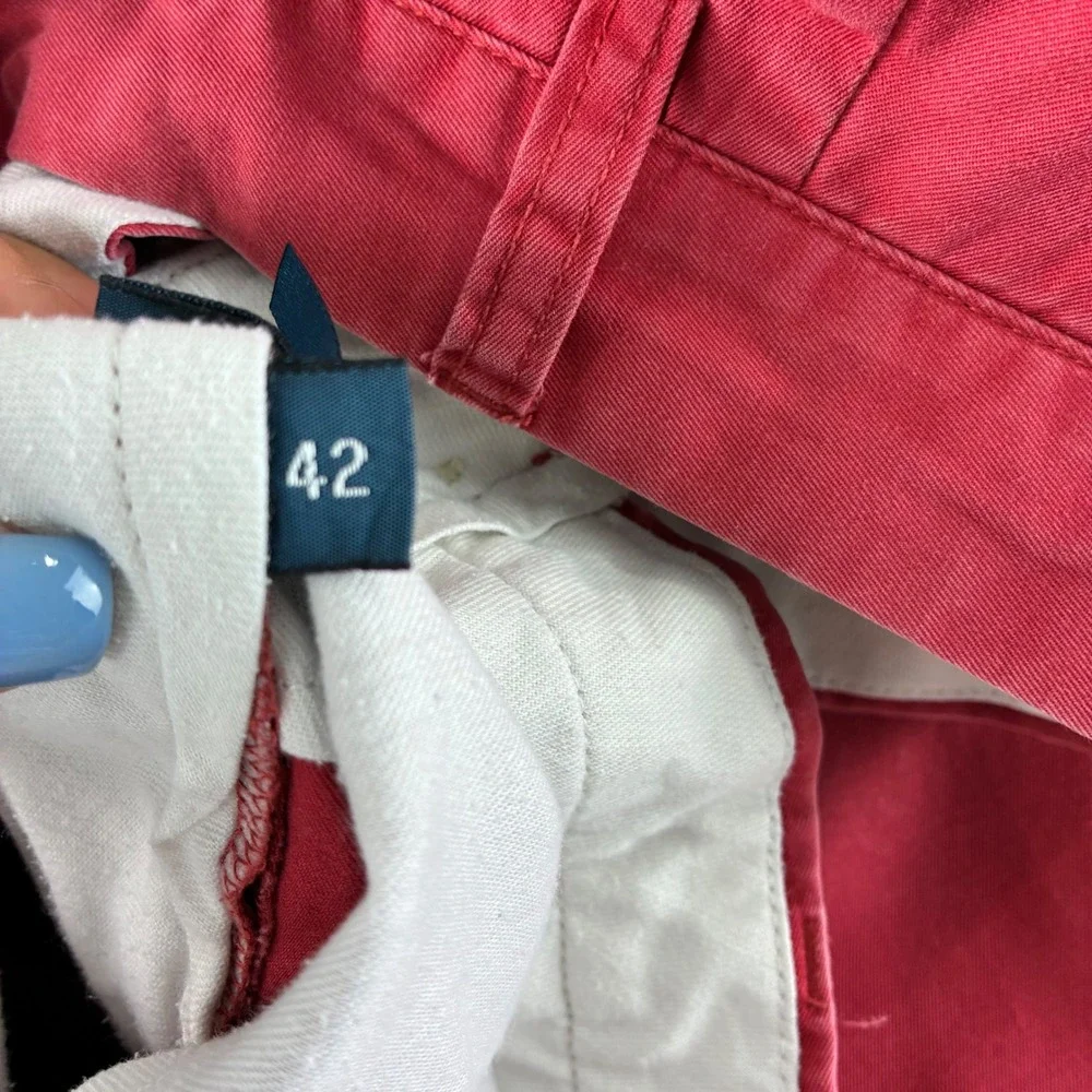 Polo by Ralph Lauren Mens Red Cotton Chino Shorts Size 42‎ Pony Logo Casual